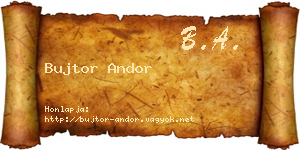 Bujtor Andor névjegykártya