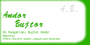 andor bujtor business card